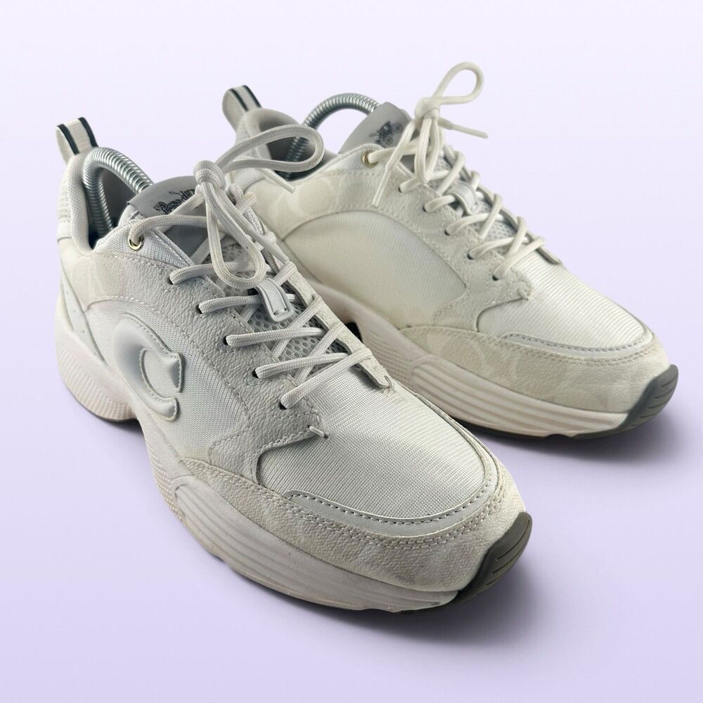 Coach C1071 Citysole Runner Women's Size 8.5B Sneakers C Logo Cream Sporty Retro